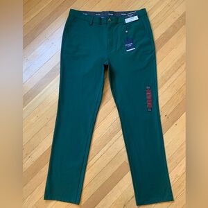 NWT Men’s Jos. A. Bank Traveler Dark Green Golf Chino Pants Slim Fit Size 36x32